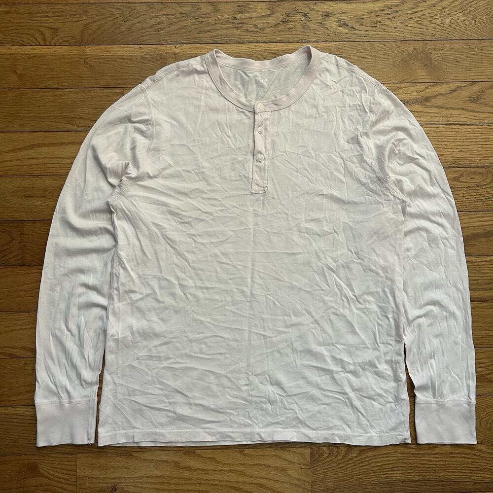 Save Khaki United SKU Supima Cotton Pale Pink Long Sleeve Henley Tee Shirt XL